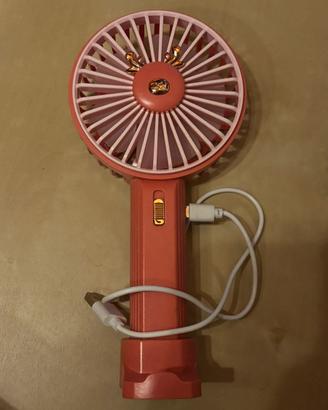 Ventilatore portatile da scrivania rosa