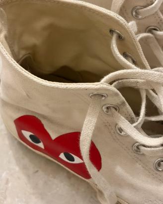 converse x comme des garçon alte bianche