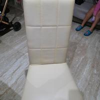 6 sedie color panna in pelle