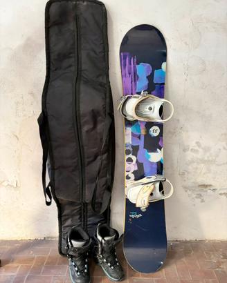 Tavola snowboard Burton + attacchi + scarponi