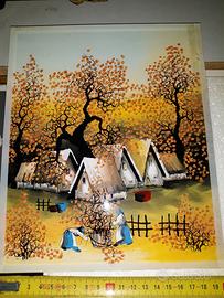 2 quadretti  naif realizzati a pittura inversa