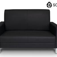 Divano 2 posti in ecopelle nero mod. Charlie