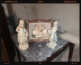 statuette  presepio anni 80 ed immagini sacre