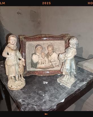 statuette  presepio anni 80 ed immagini sacre