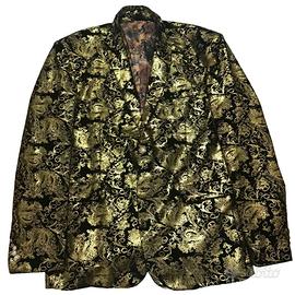 Giacca Blazer Barocca Nero e Oro -motivo damascato