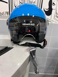 CASCO DIEFFE BABY VISIERA ELICOTTERO BLU LUCIDO