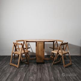 tavolo e sedie apribili salvaspazio anni 80