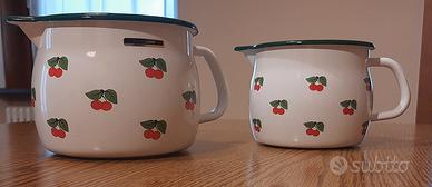 coppia bricco smaltato vintage