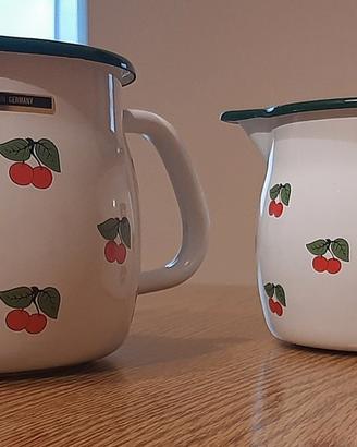 coppia bricco smaltato vintage