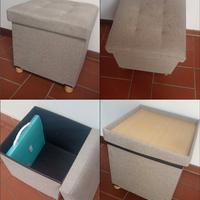 Pouf Cubo Poggiapiedi Sgabello Contenitore Tavolin