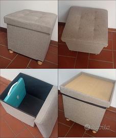 Pouf Cubo Poggiapiedi Sgabello Contenitore Tavolin