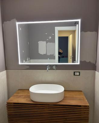 Specchio bagno LED 120×70 touch – luce regolabile