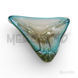 VUOTA TASCA VETRO MURANO TRIANGOLARE AZZURRO SFUMA