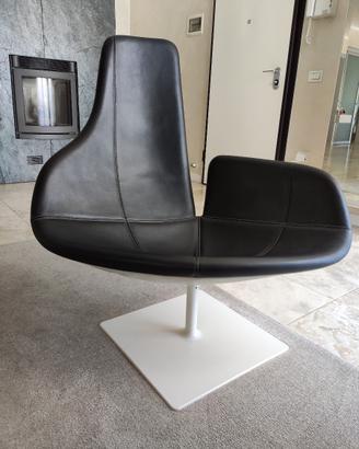 Poltrona Fjord di Moroso in pelle Certificata