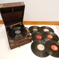 Grammofono portatile + 7 dischi