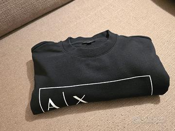 Felpa Uomo Armani Exchange Garzata Nera Taglia S
