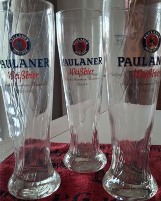 3 bicchieri Birra PAULANER Weissbier da 0.50