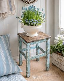 Sgabello in legno stile shabby chippy