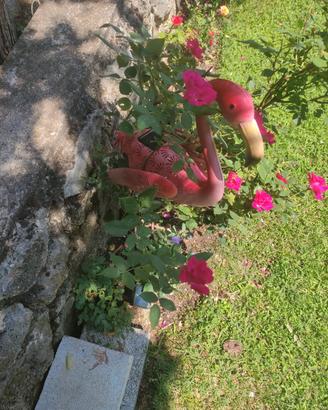 fenicottero rosa in metallo nuovo cm 88 altezza 