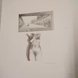 G. Franco Brambilla - Nudo + Sottopasso Litografia