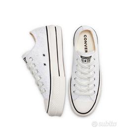 Converse cheap ricamate bianche