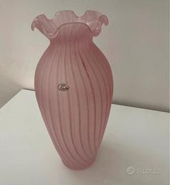 Vaso in vetro satinato, Italia, anni '80, Castaldo