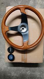 Volante in Radica con Clacson Fiat e Momo