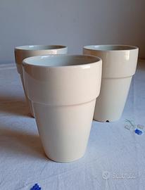 3 bicchieri/tazze IKEA in ceramica beige da 11 cm