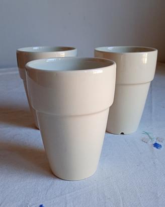 3 bicchieri/tazze IKEA in ceramica beige da 11 cm