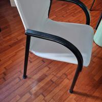 sedie Arflex in pelle bianca