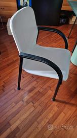 sedie Arflex in pelle bianca