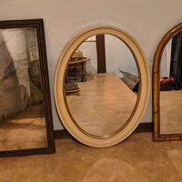 specchio vintage, d'epoca, bambu