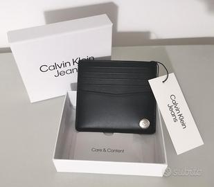 Calvin Klein portacarte e monete in pelle con logo