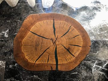 Coffee table SOLID WOOD & RESIN