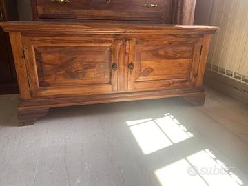 Cassapanca e libreria legno