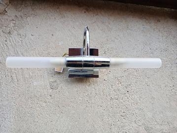 lampada applique metallo + vetro satinato