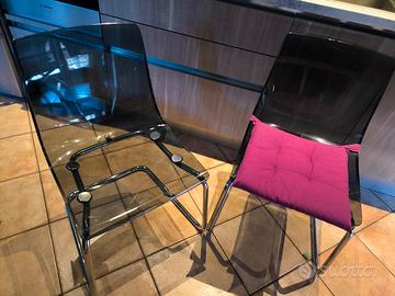 Sedie Ikea Tobias trasparente grigio