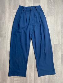 Pantalone Cotone Lino Blu Taglia M Nuovo