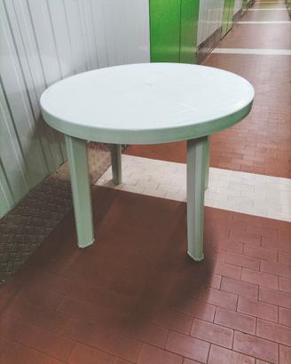 Tavolo rotondo da giardino in plastica