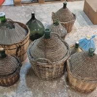 Damigiane Varie misure In vetro vimini legno