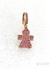 Ciondolo in oro giallo 18 kt  zirconi femminuccia