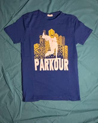 Maglietta blu parkour