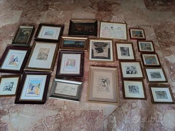 21 quadri, dipinti, stampe con cornice 
