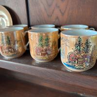 Tazzine caffe’ porcellana set vintage