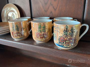 Tazzine caffe’ porcellana set vintage