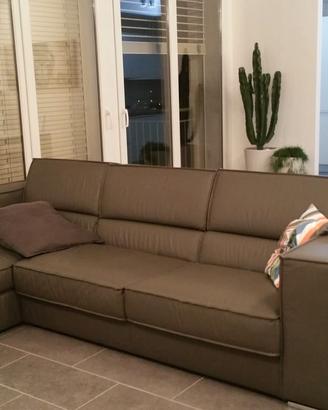 Divano angolare moderno in Ecopelle 