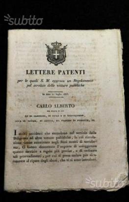 1835 documento regno di sardegna