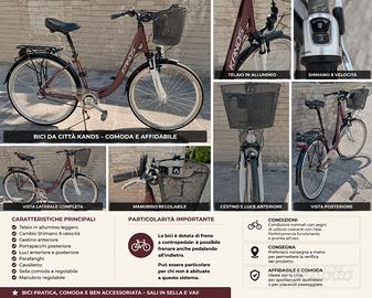 KANDS bici da città in alluminio con cestino