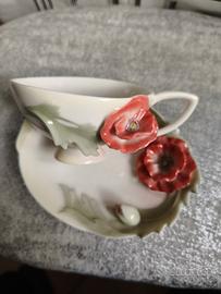 tazza e piattino in fine porcellana FRANZ