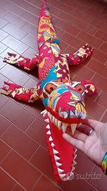 Coccodrillo in kitenge, 108 cm/ pezzo unico